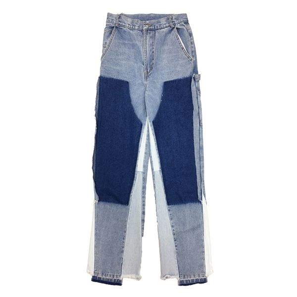 

superaen spring 2021 new wash water old color high waist slim jeans women all match casual wide legged pants y1214, Blue