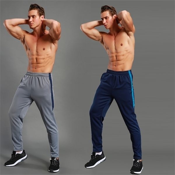 

men sports pockets no zipper , football training soccer pants, running pants fitness jogging cycling pant gym trousers c1118, Gray