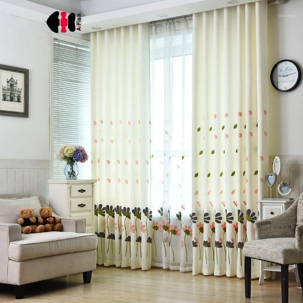 

floral embroidered blackout curtains for living room window curtain for bedroom kids wp112d1
