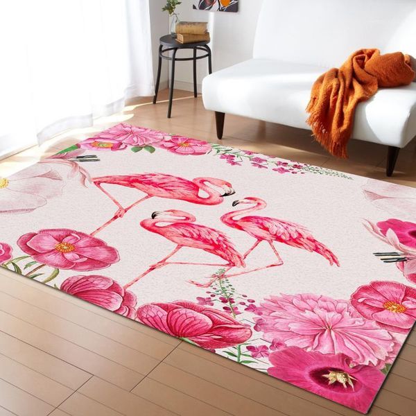

flamingo flower watercolor carpet bedroom room bedside blanket rug for living room cloakroom carpet bedroom decor1