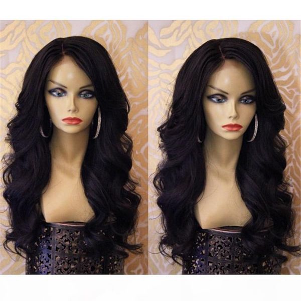 

new unprocessed full lace wig glueless body wave peruvian lace front human hair wigs for black women selling, Black;brown