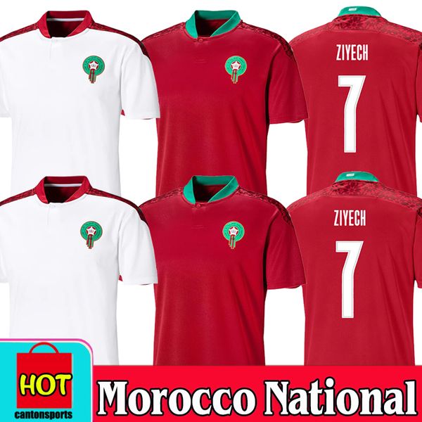 

new 200 2021 morocco soccer jerseys home away 20 21 maillot de foot national team ziyech boufal fajr munir bennasser amrabat football shirts, Black;yellow
