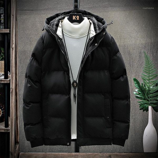 

2020 new bread and down jacket fashion brand korean men's coat winter cotton padded man1, Black