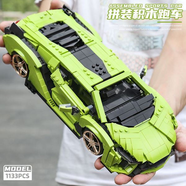 

moc creative idea technic series mini veneno lamborghinis racing car set building blocks bricks model fit lepining toys for boys q1214