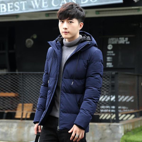

new style coat man winter fashion thicken warm parkas male casual hooded streetwear coat mans zipper cotton jackets outwear1, Black