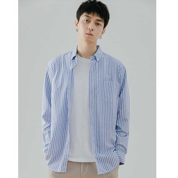 

men's casual shirts spring autumn blouse striped print long-sleeved turn down collar fashion business personality male shirt top, White;black