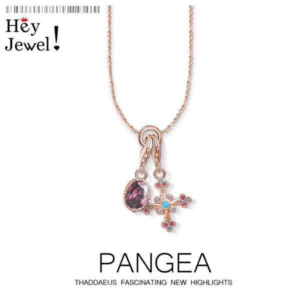 

chains charm necklace victorian cross & oval,2021 spring brand fashion jewelry europe style 925 sterling silver gift for women