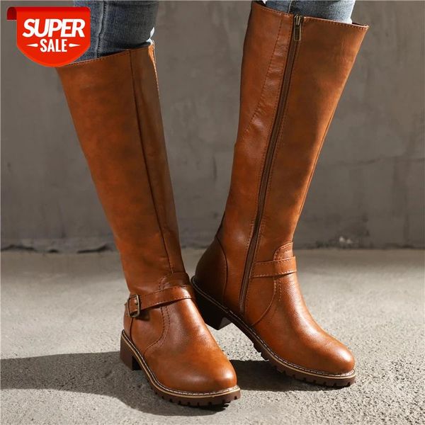 

cootelili 2019 spring/autumn mid-calf boots mujer 2019 rubber boots for women buckle zip basic fashion round toe leather #jx5q, Black