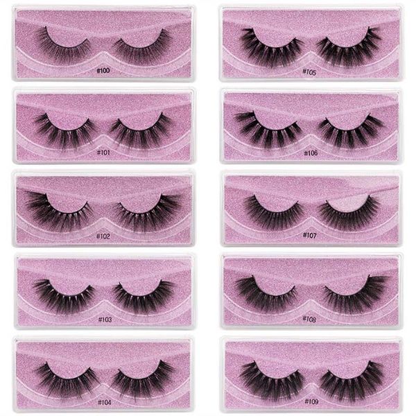 

10 styles loose thick natural false eyelashes black faux eyelashes beauty tool multi-layers lash simple package qingdao factory