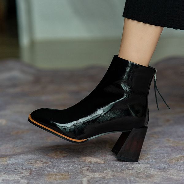 

22-26cm cows'leather 2021 boots for women women's online shoes m8il, Black