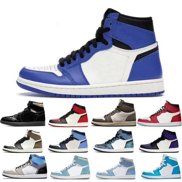 

2022 1s man's basketball shoes turbo green unc dark mocha obsidian tie dye court purple bred toe cactus jack chicago university blue ne