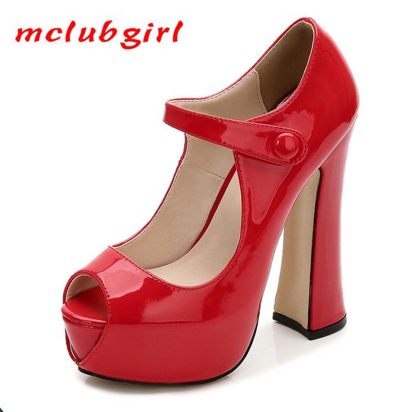

mclubgirl 14cm heels 2020 women's club red platfrom super high heels pumps waterproof platform high-heeled shoes wz y200702, Black