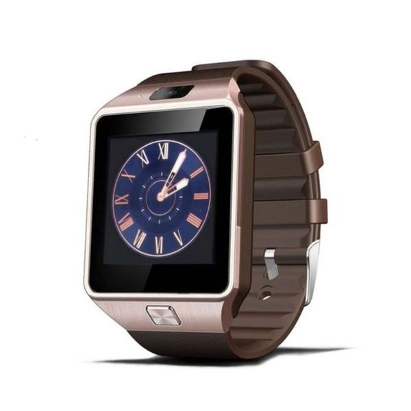 

children's phone dz09 smart watch bluetooth watch touch screen card multi language smart wear, Slivery;brown