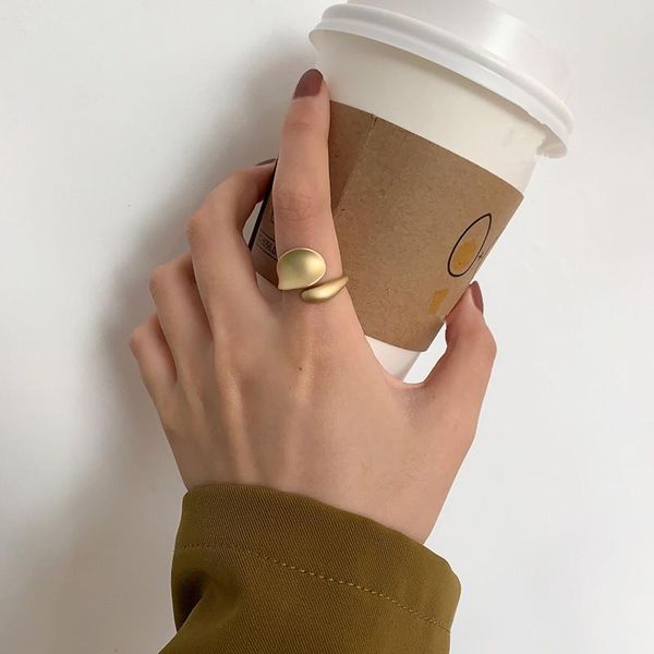 

aomu 1pc korea fashion matte metal open rings geometric irregular ins rings for women party jewelry wmtwqj, Silver