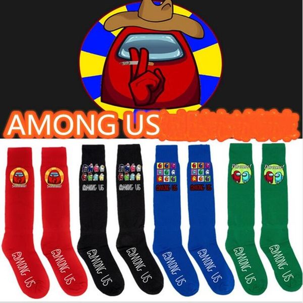 

среди нас носки взрослых унисекс колено высокие носки женщины мужчины длинные колена спортивные спортивные футбольные болельщики среди амери, Pink;yellow