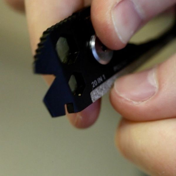 

outdoor gadget edc portable mini utility fixr 20 in1 pocket multi tool keychain key ring ship from us (ruler in inch
