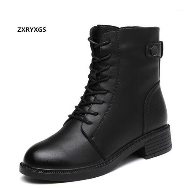 

boots cowhide leather shoes black women winter inisde plush / wool warm temperament tide snow1