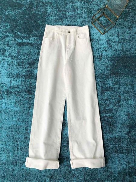 

2019 ladies fashion loose high waist straight jeans 11121, Blue