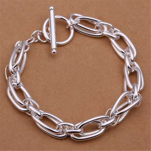 

wholesale price men women chain silver color plated bracelets noble wedding gift party fashion jewelry christmas gifts jshh320 h bbyfin, Black