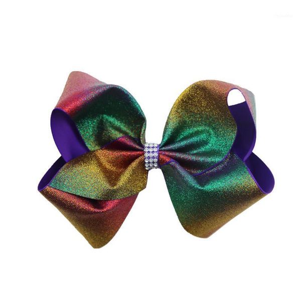 

20pcs 2021 new arrival hologram ribbon hairbow gradual change ribbon1, Slivery;white
