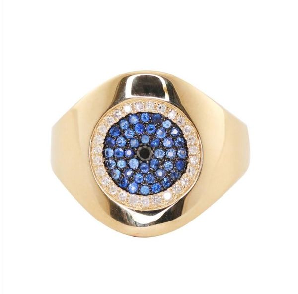 

wedding rings inset cz evil eye vintage women finger ring lucky 2021 design jewelry, Slivery;golden
