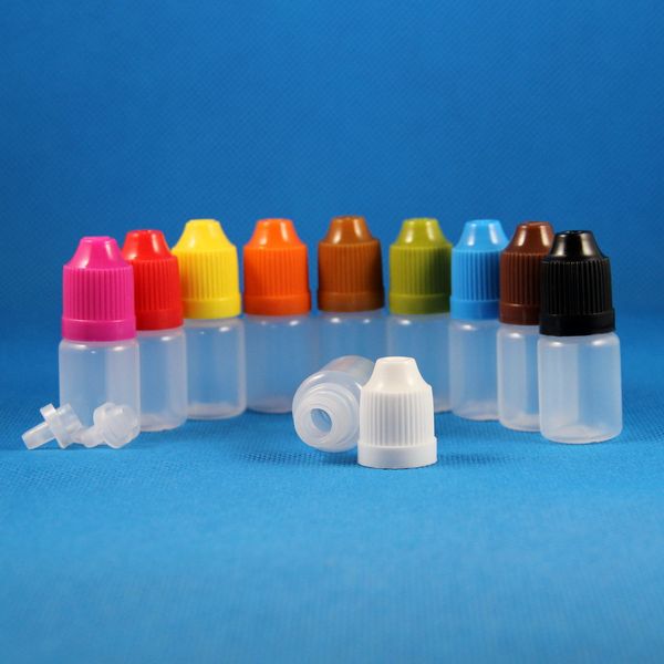

plastic 5ml (1/6 oz) 100 dropper pcs bottles child proof caps & tips ldpe for e vapor cig liquid 5 ml