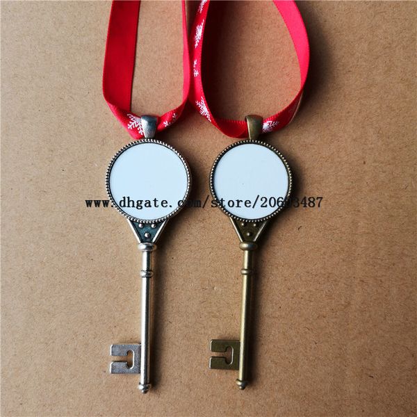 

red sublimation with santa decorations claus key christmas snow rope transfer printing blank custom gifts 25mm factory price