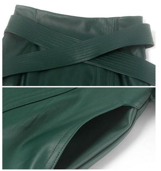 

autumn winter high waist leather skirts leather skirt women plus size 4xl womens belted fashion pencil skirt, Black