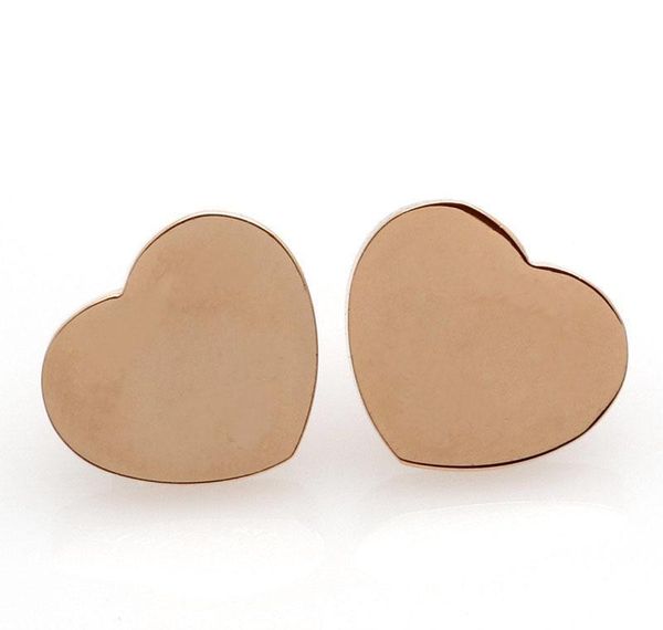 

stud popular stainless steel 2019 steel silver earrings hypoallergenic earrings titanium woman rose heart gold for jllti bde_jewelry, Golden;silver
