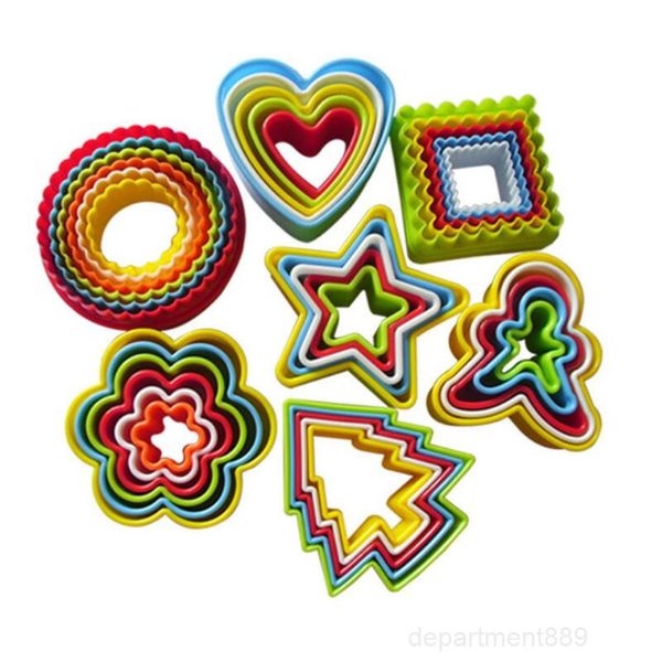 

plastic cookies cookie cutter set multi size different shape colorful biscuit cutters mousse mold owd2925