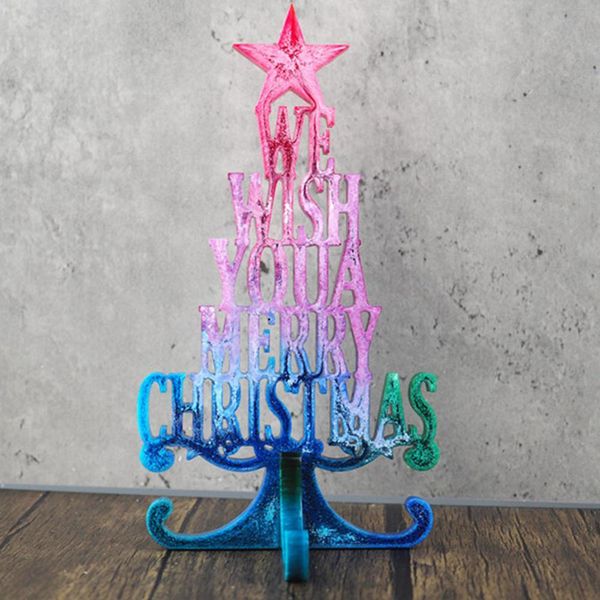 

diy рождественские серии crystal epoxy смола плесень рождественская елка письмо sile flow decoration рождественские строинные формы для смол