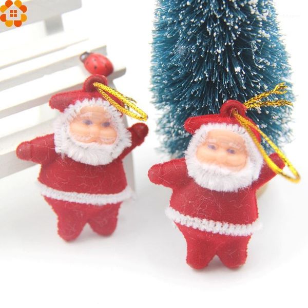 

christmas decorations 6pcs/lot classic mini red ornaments santa claus tree decoration party supplies kids gifts1