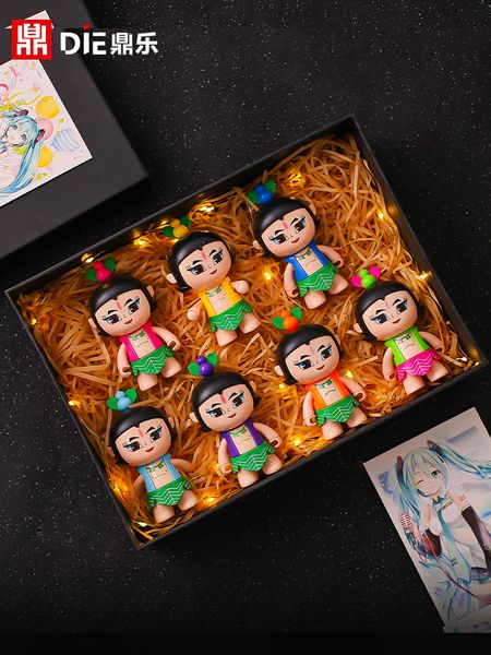 

детская игрушка hyfrdfchildren brother brother set deformable handmade doll boy king kong gourd snake essert black boxgdr, Silver