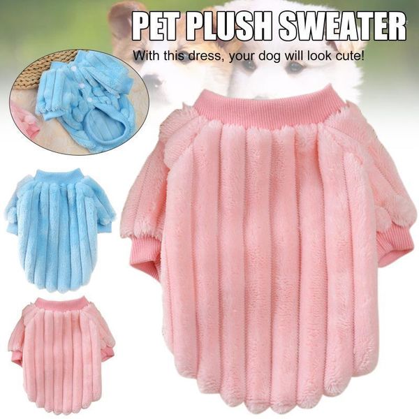 

plush pet clothes warm plush clothes winter pet puppy kitten soft coat for dog cat1
