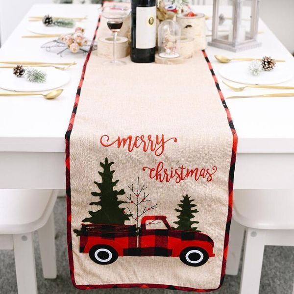 

runner cotton linen cover xmas tree flag table dress tablecloth eating mat christmas decorations dhb2901