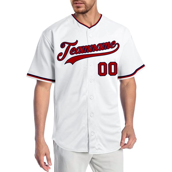 

custom white red-navy-7868 authentic baseball jersey, Blue;black