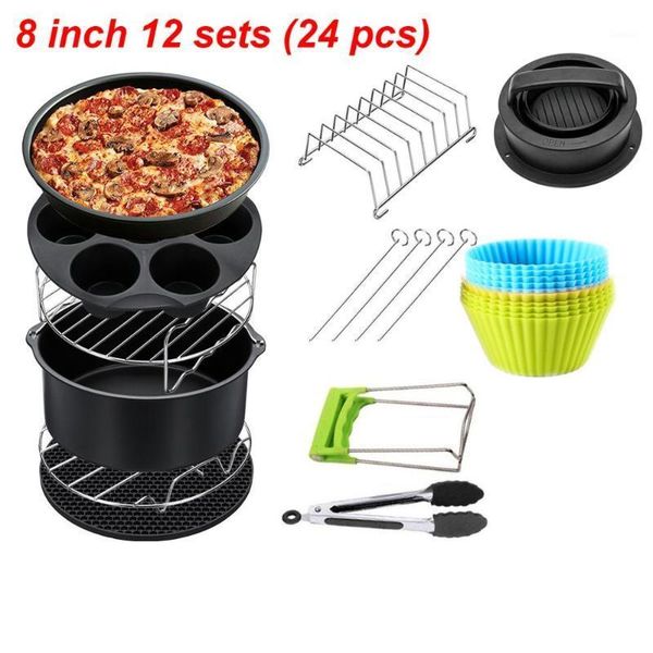 

air fryers fryer accessories 8 inch for gowise cozyna and secura, set of 12, fit all airfryer electric 5.3qt to 5.8qt1