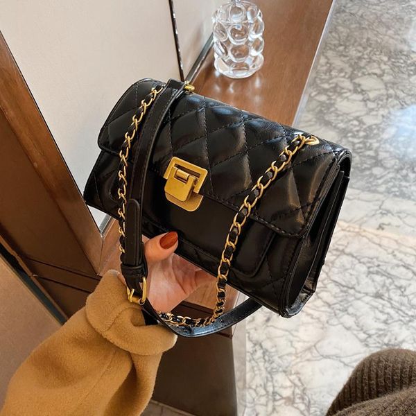 

shoulder bags lattice quilted crossbody for women 2021 luxury designer chains bag fashion quality pu leather purses and handbags