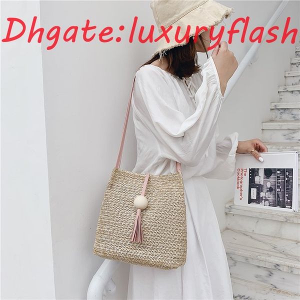 

hbp luxuryflash korean bucket bag single shoulder straw bag