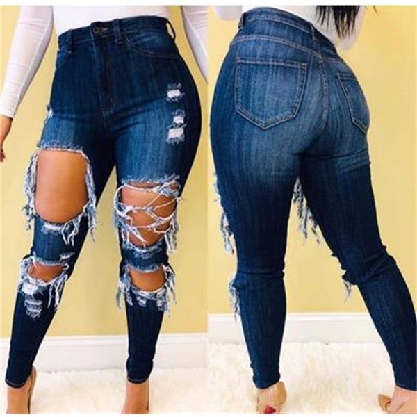 

2020 summer new large women's jeans 518, Blue