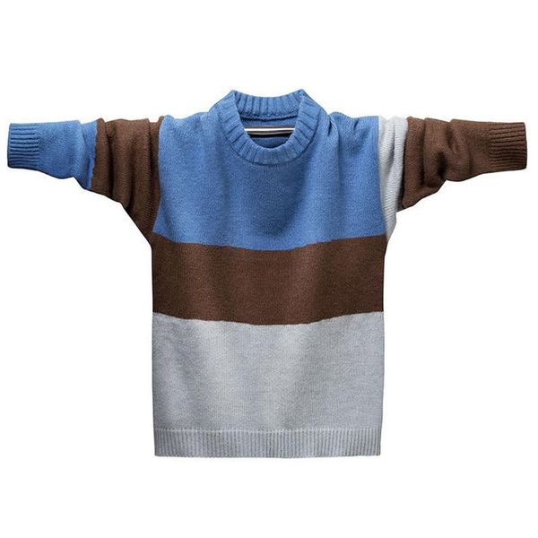 

2020 новый мужской полосатый свитер зимний свободный с длинными рукавами пуловер верхняя корейский мужской вязаный лоскутный свитер, White;black