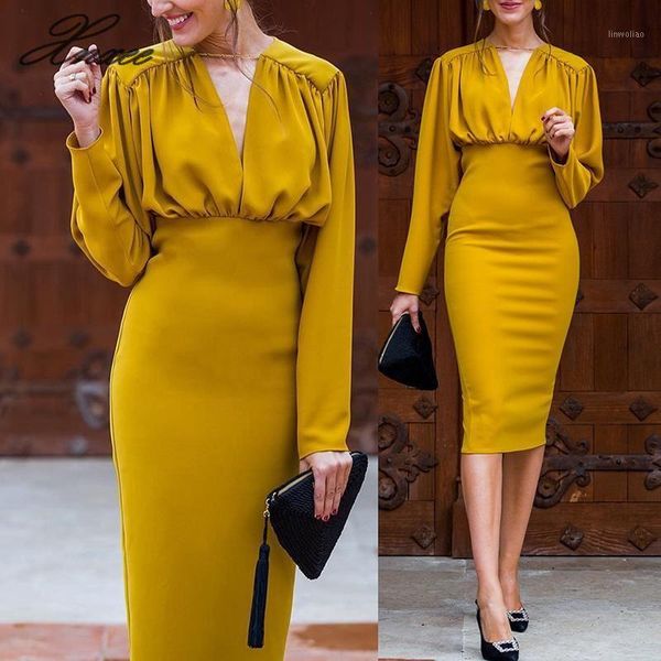 

2020 ladies new yellow dress elegant noble and intellectual dress1, Black;gray