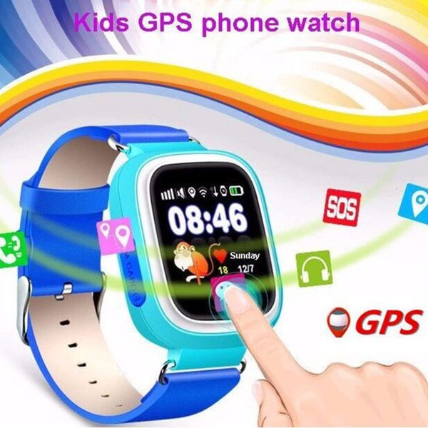

english russian q90 children positioning mobile phone gps smart watch b