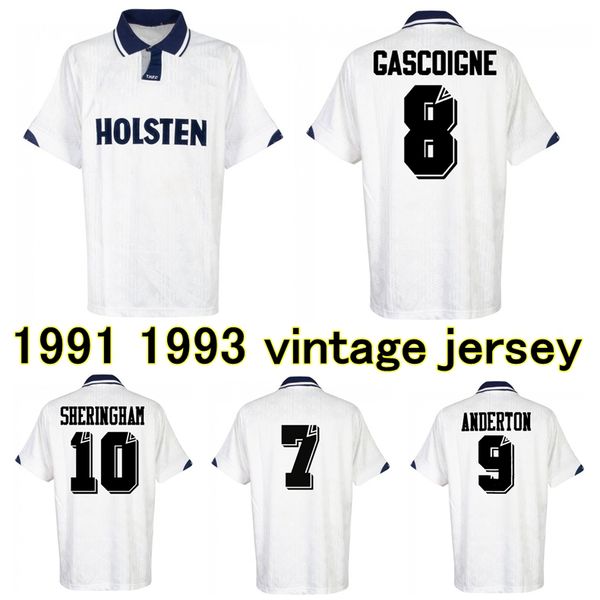 

1991 1993 gascoigne retro soccer jersey 90 91 mabbutt ruddock sheringham lineker cundy walsh barmby vintage classic football shirt, Black;yellow