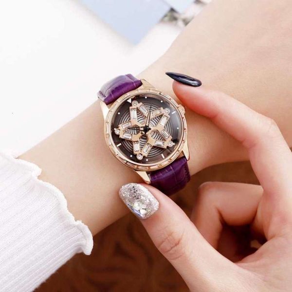 

women's fashion watch luxury inlaid new square diamond leather belt waterproof women's quartz watch, Slivery;brown