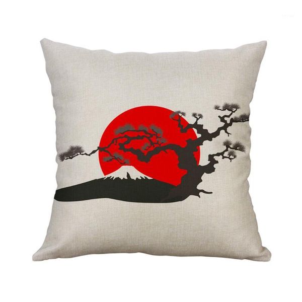 

cushion/decorative pillow 2021 4pcs cherry japanese 45x45cm linen pillowcase home decorative polyester cushion case sofa bed decorative1