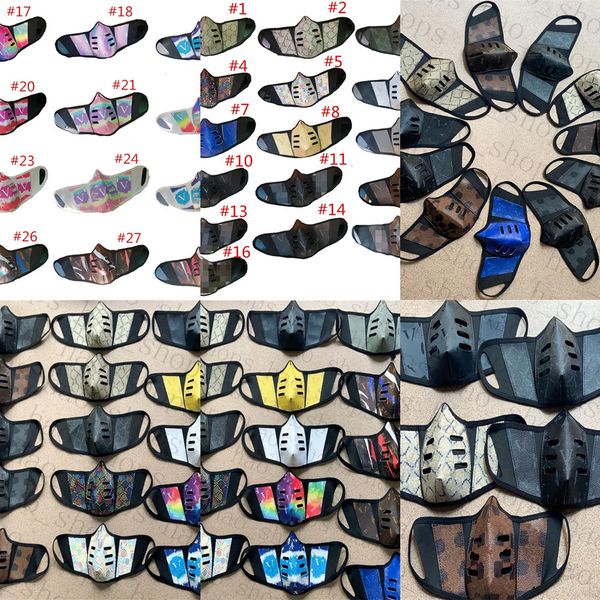 

pu leather dustproof anti-fog 28styles fashion print men women mouth masks outdoor breathable protective face mask xmasc49q