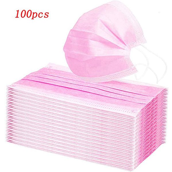 

shield 100pc disposable mask 3 layers face women and men non woven designer masks