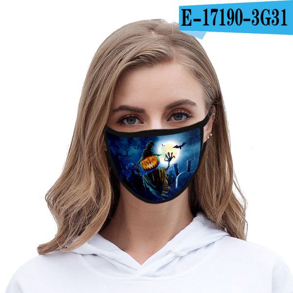 

factory price pumpkin party fashion masks spider halloween 3d printed cotton face mask anti dust washable reusabl pddnm