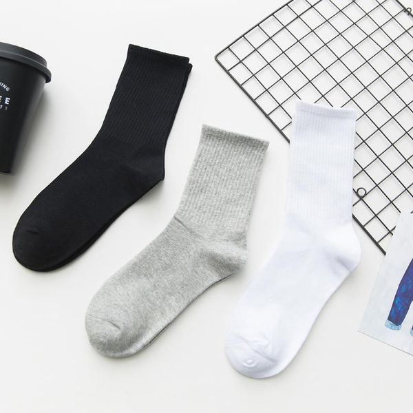 

solid color women socks harajuku standard socks women 1 pair drop ship black white